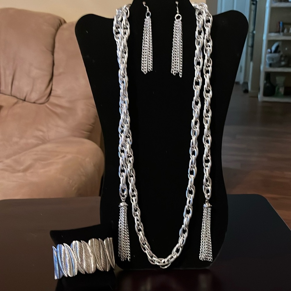 Long Silver necklace
